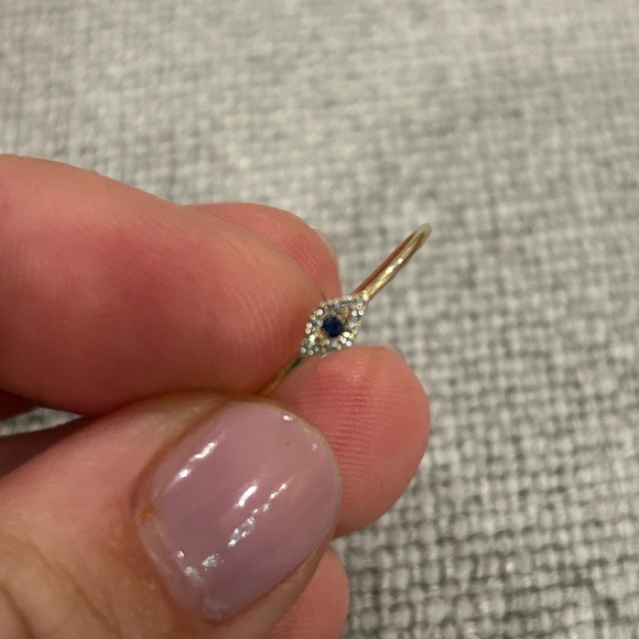 EF COLLECTION DIAMOND MINI EVIL EYE STACK RING - Picture 4 of 4